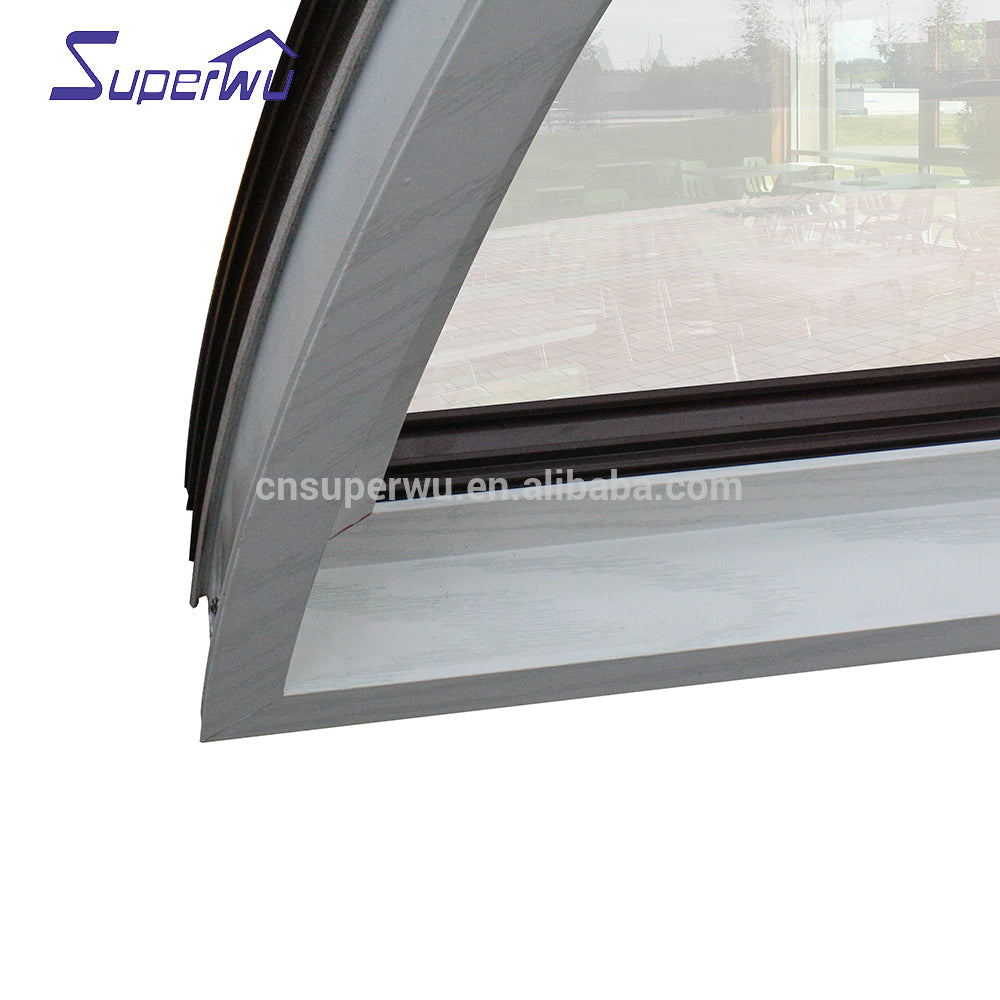 Superwu Semicircle curved fixed panel glass aluminum window