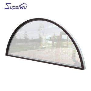 Superwu Semicircle curved fixed panel glass aluminum window