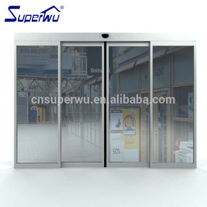 Superwu Airport Used Automatic Aluminum Glass Door Sensor SLIDING DOORS Partition Doors Commercial Finished