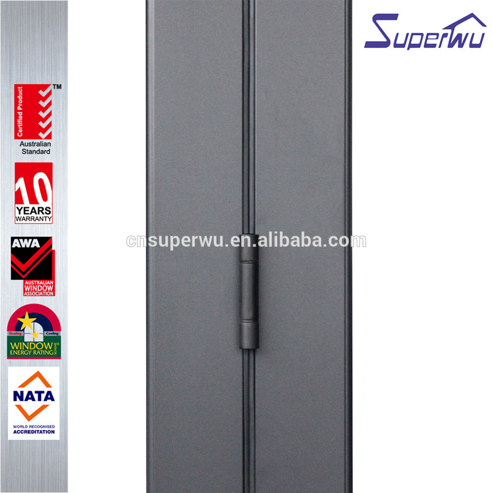 Superwu Superwu manufacturer cheap price comercial aluminum glass sliding folding door fitting with AS 2047
