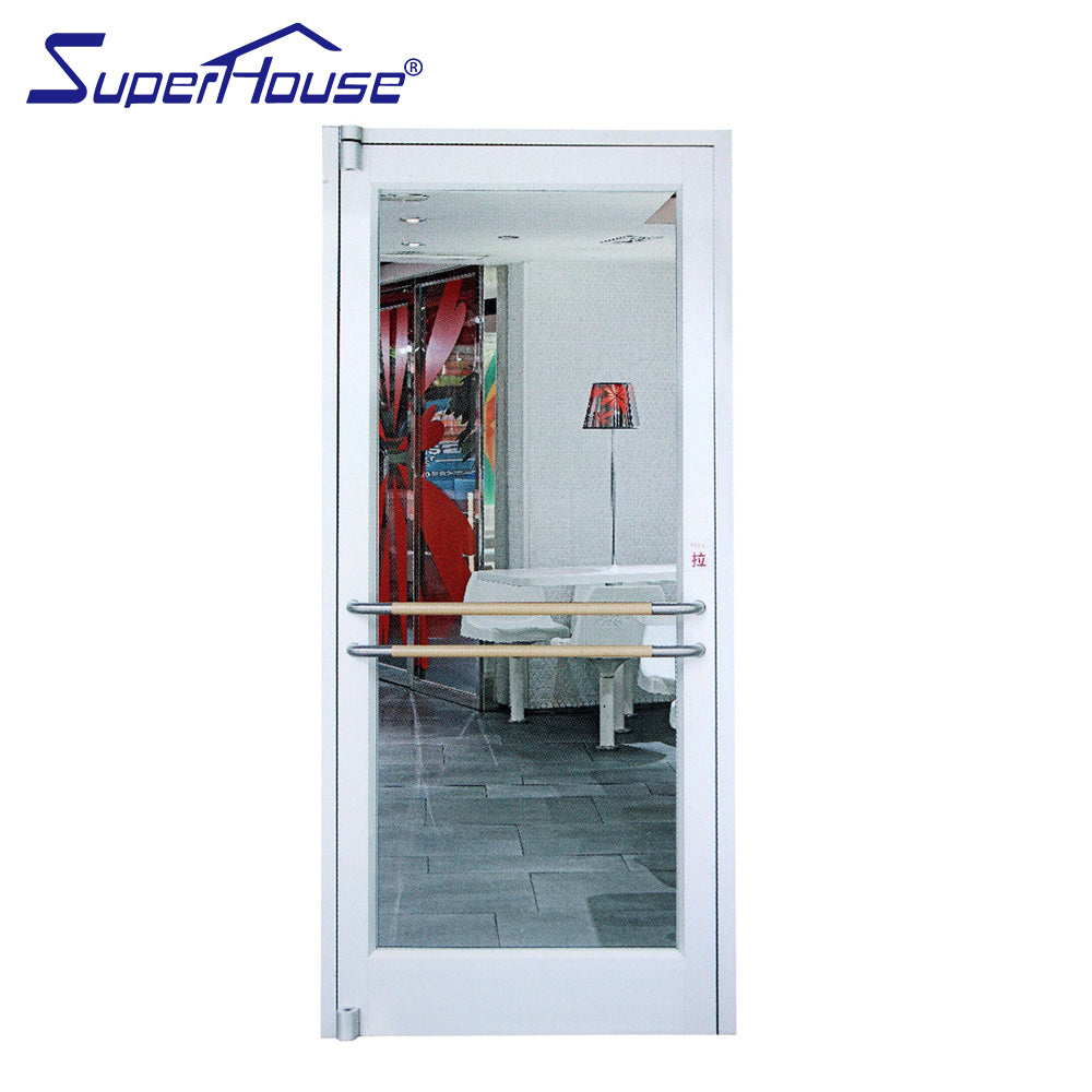 Superhouse Commerical system hinged door KFC doors with toughened glass aluminium frame