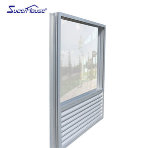 Superhouse Non-open glass windows aluminium fixed glass window with louvers