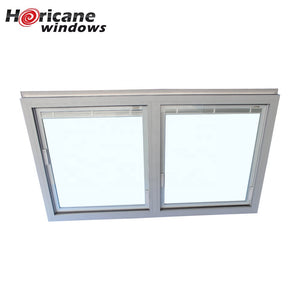Superhouse Square aluminium double glazed fixed window with blind built-in