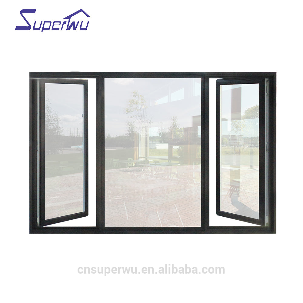 Superwu cheap house windows for sale Aluminum casement window with retractable blinds