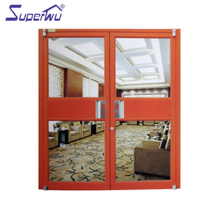 Superwu Certificate Hotel Fire Rated Escape Exit Door with Glass Canada Interior Swing Finished