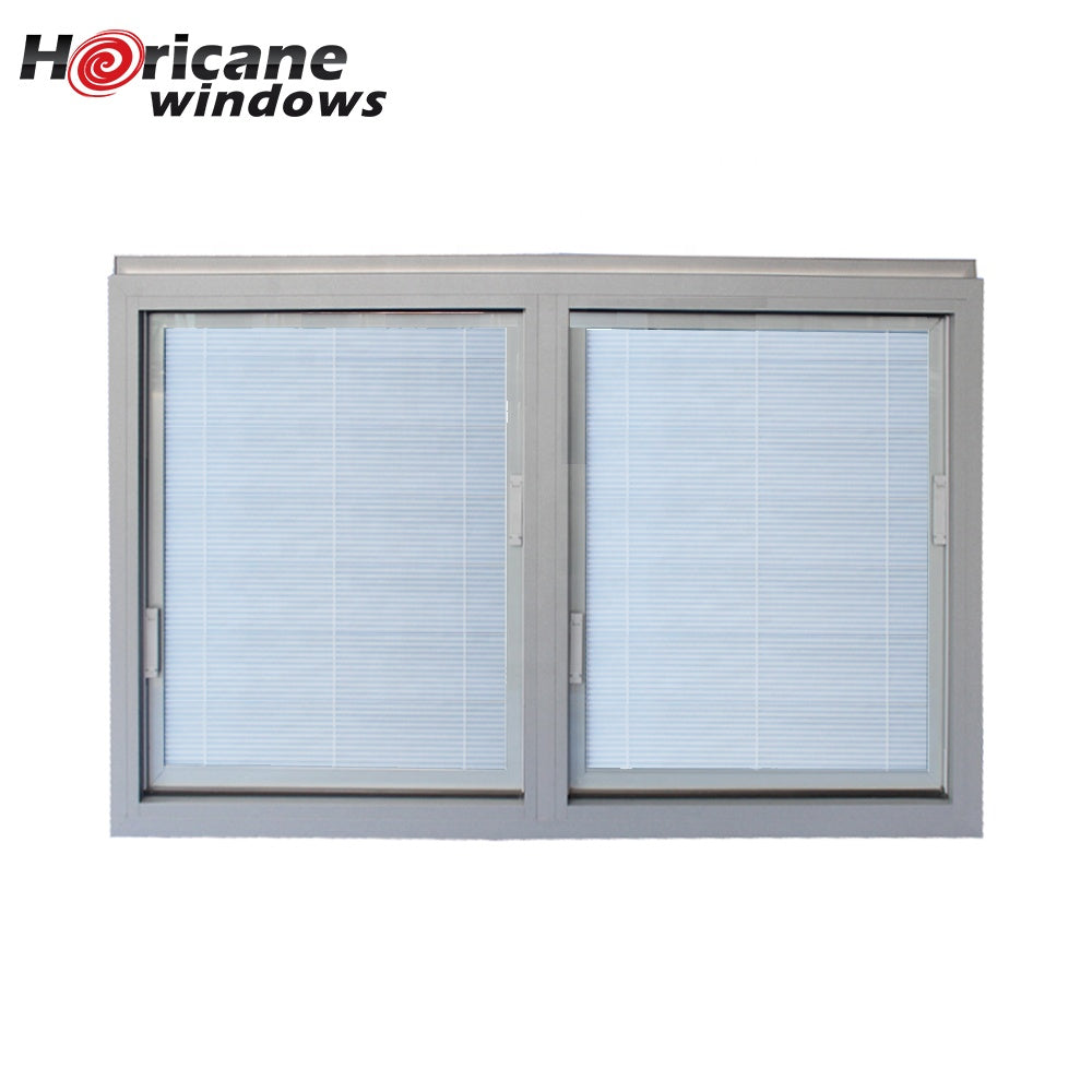 Superhouse Square aluminium double glazed fixed window with blind built-in