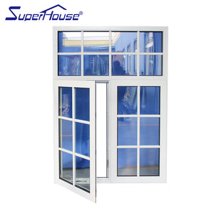 Superhouse Canada standard aluminum frame double tempered glass windows with colony bar