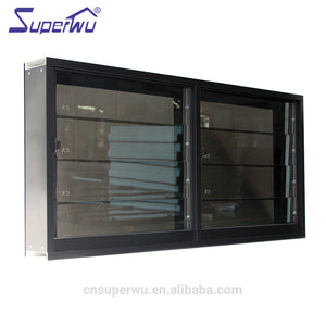 Superwu AAMA AS2047 NFRC Glass shutter with burglar bars AS 2208 glass with flyscreen