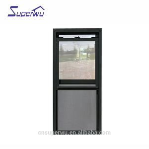 Superwu Top thermal broken Aluminum Profile double glass single hung sliding window with insect screen