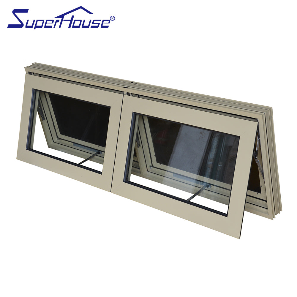 Superhouse powder coated aluminum double glazed chain winder awning window top hung window