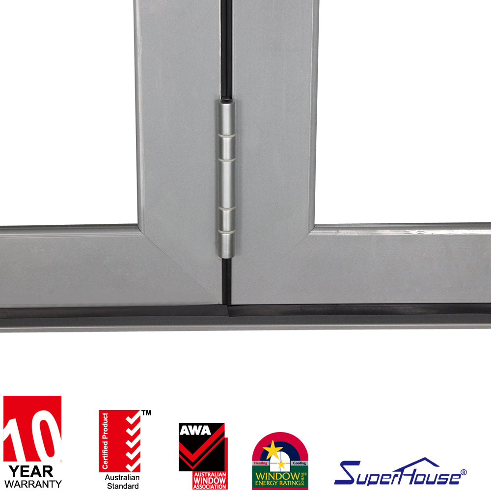 Superhouse China supplier Australia Standard AS2047/As/Nzs2208 As1288 outdoor aluminium glass bi folding door