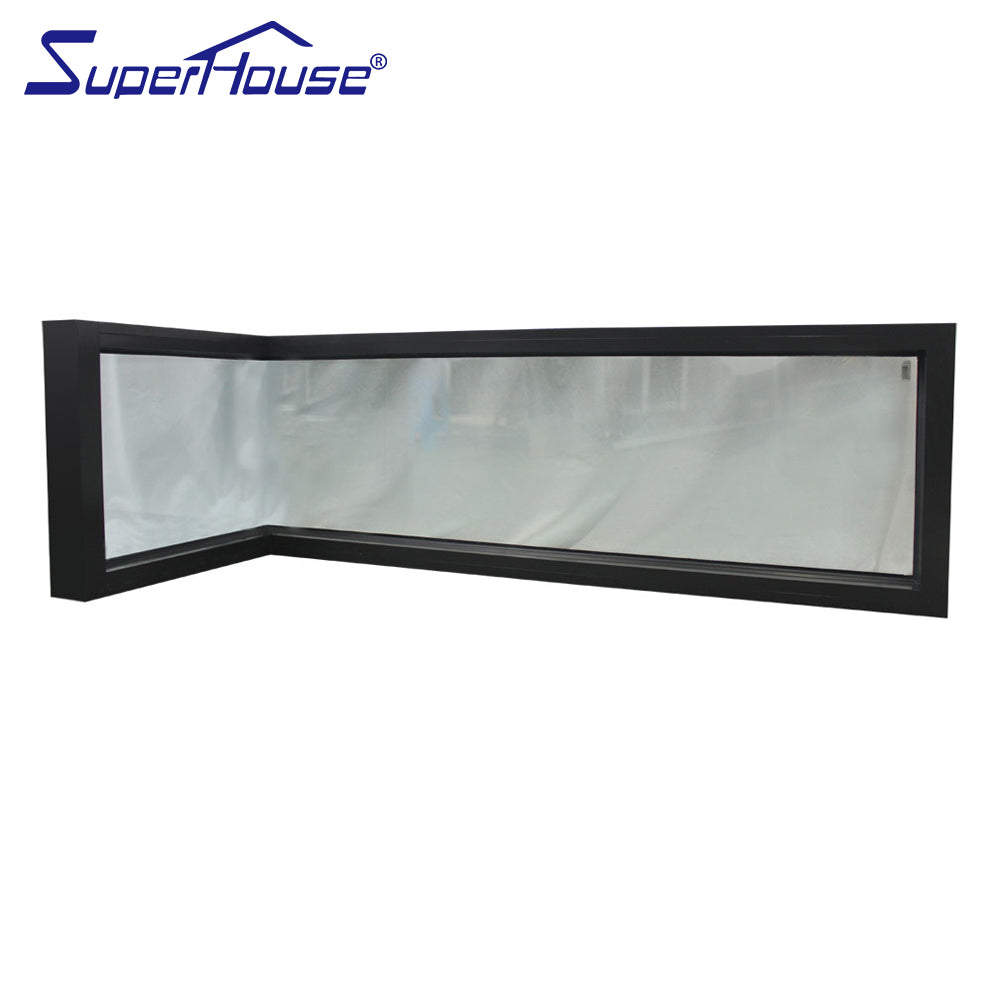Suerhouse HIGH Quality Window Supplier Aluminium Framed Laminated Glass Butt Joint Fixed Corner Window