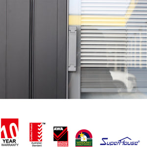 Superhouse Australia&USA standard aluminum bifolding door with blind roller shutter