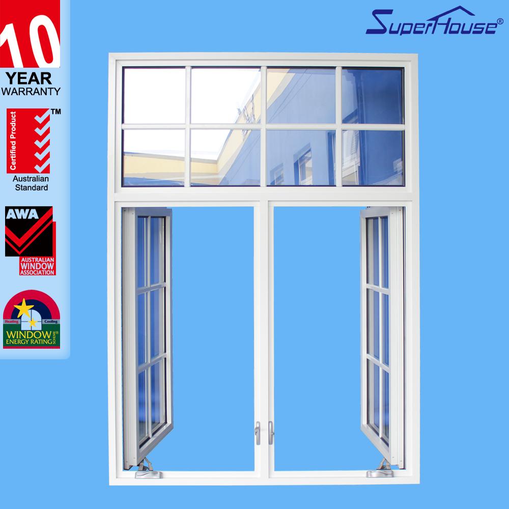 Superhouse Canada standard aluminum frame double tempered glass windows with colony bar