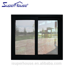 Superhouse Double tempered glass bronze color AS2047 aluminium sliding windows with flyscreen