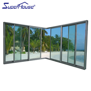 Superhouse AAMA certified/NFRC certified used aluminium sliding glass doors with High acoustic values for sale