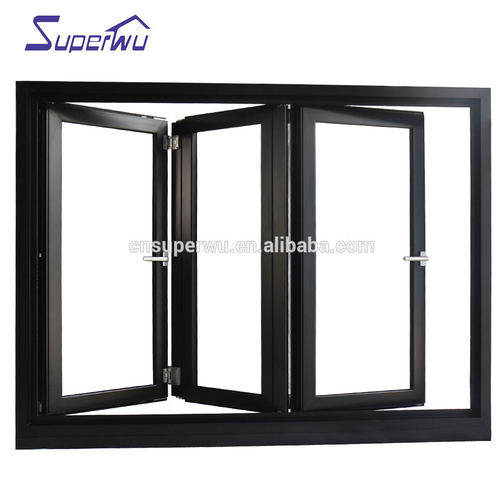 Superwu color black Cheap House Windows For Sale aluminum bi-fold window