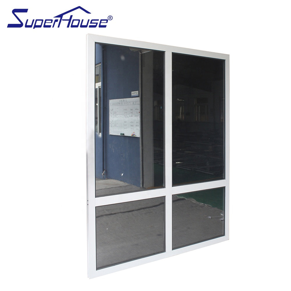 Superhouse EU standard commercial system large size aluminum fixed window with double glass