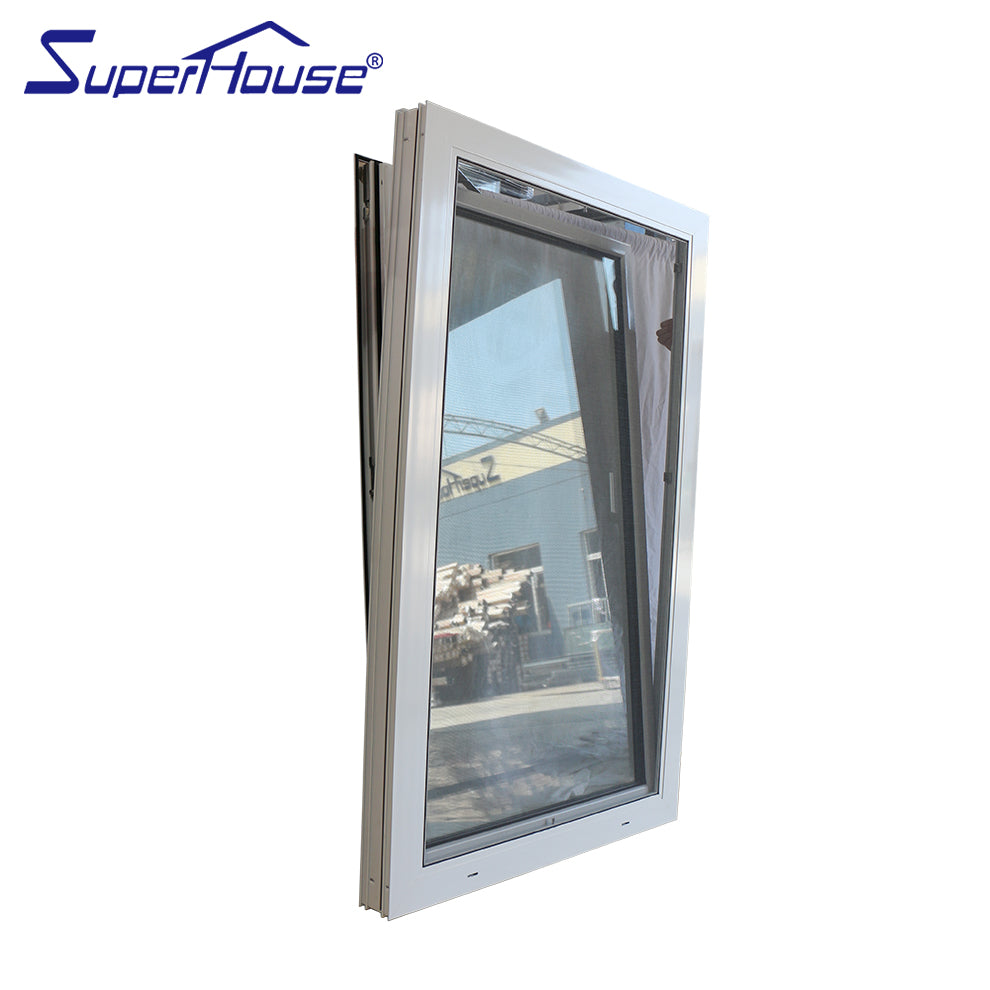 Superhouse Australia AS2047 standard and NOA standard double glass aluminum tilt and turn window with mosquito net