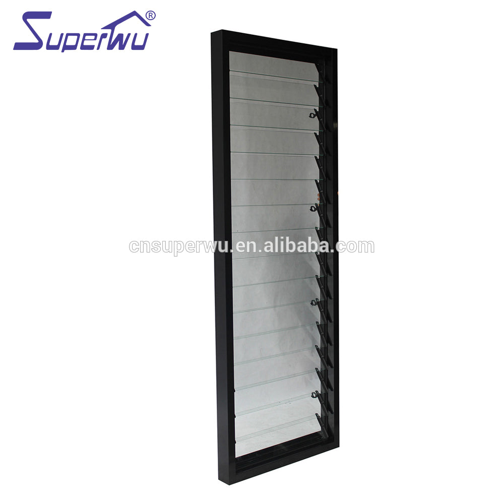 Superhouse Aluminum frame impact resistant aluminum jalousie window with adjustable glass blades louver window
