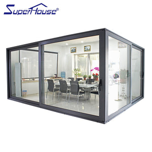 Superhouse Caribbean zone use hurricane proof modern sliding glass doors