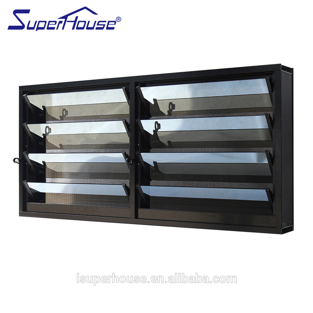 Suerhouse Superhouse aluminum frame glass louvre windows/shutters with louvres with Glass Louvres Frame System
