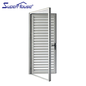 Superhouse Silver anodised aluminium door aluminum front door louvers hinged door