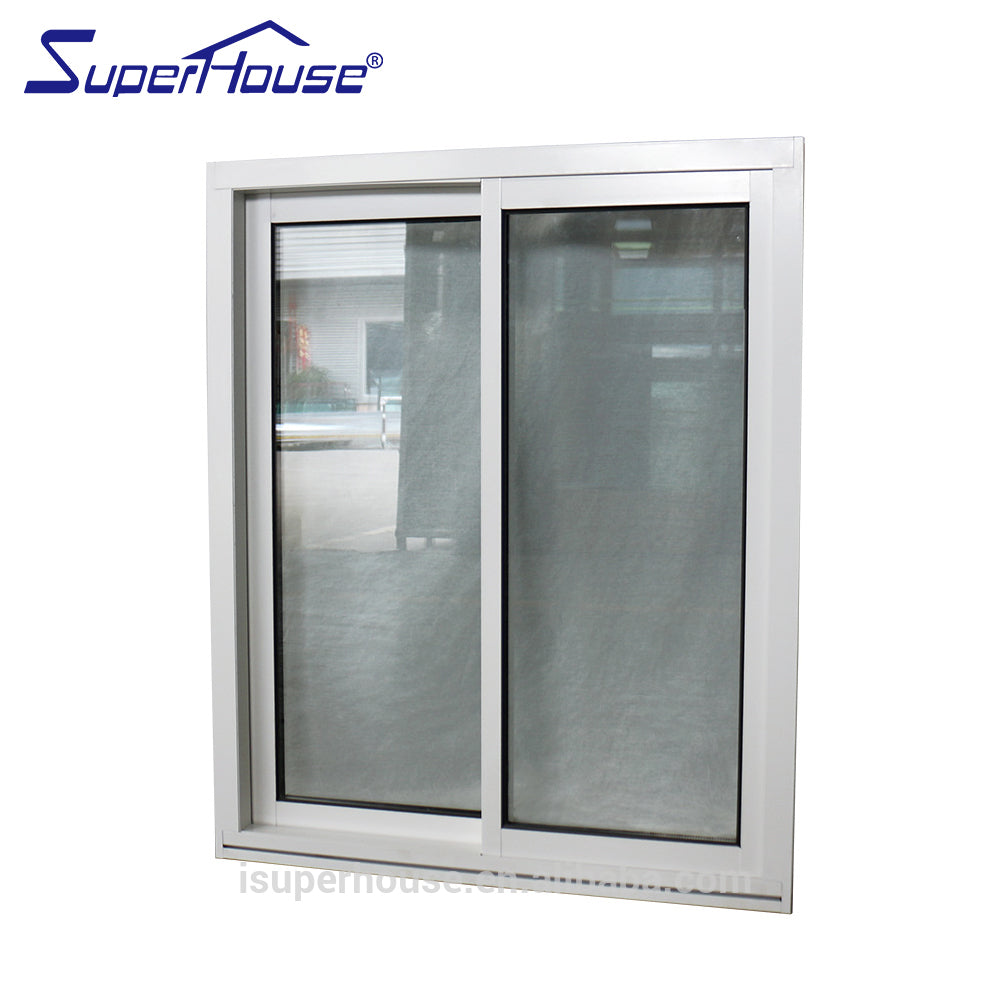 Superhouse weather proof double glass standard size upvc sliding windows with America nfrc dade standard