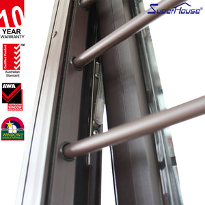Superhouse aluminium frame material burglar proof window AS2047&AS2208 standard