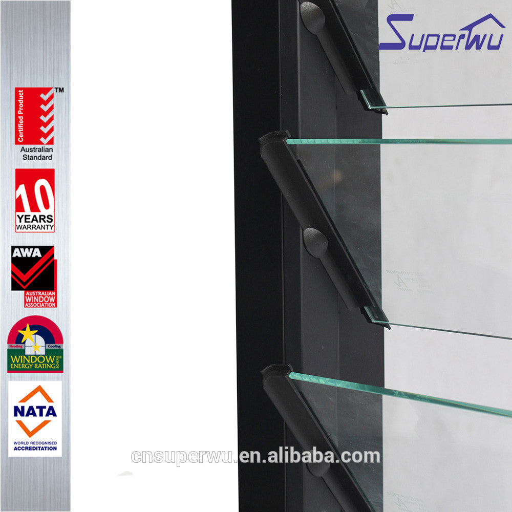 Superwu Australia standard aluminum profile glass louvre window cheap price of glass louver