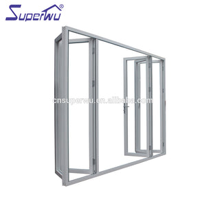 Superwu Superwu manufacturer cheap price comercial aluminum glass sliding folding door fitting with AS 2047