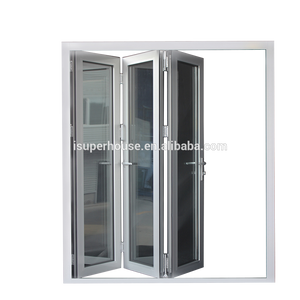 Suerhouse Australia AS2047 standard thermal break silver color double glass folding sliding patio door system
