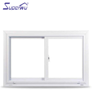 Superwu Beautiful upvc double rail sliding glass window in good quality