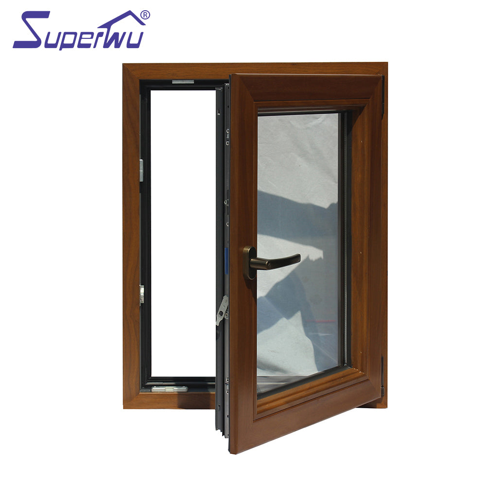 Superwu Special performance aluminum wood composite glazed tilt and turn window for high grade passive house
