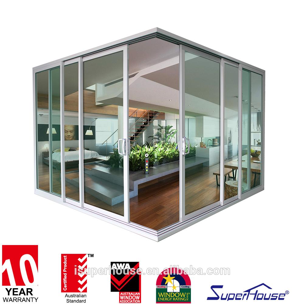 Suerhouse Superhouse system Sound-proof Aluminium glass three tracks Corner Sliding Door For Meeting Room