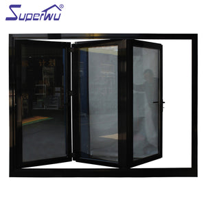 Superwu Customized Design Accordion Doors with Air Aluminium AS2047 Standard Low-e Glass Interior Modern Villa School Industrial Hotel