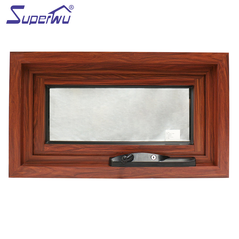 Superwu Modern design aluminum wood color profile awning window