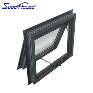 Superhouse black flyscreen white aluminum awning window