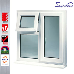 Superwu casement window with blinds/PVC casement window/UPVC swing window