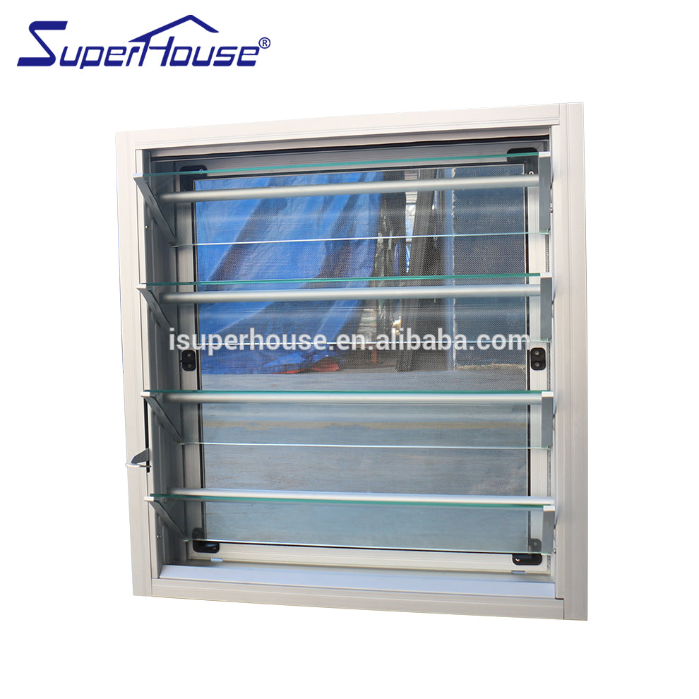 Suerhouse used building materials prefabricated houses adjustable glass louver windows/aluminium louver window