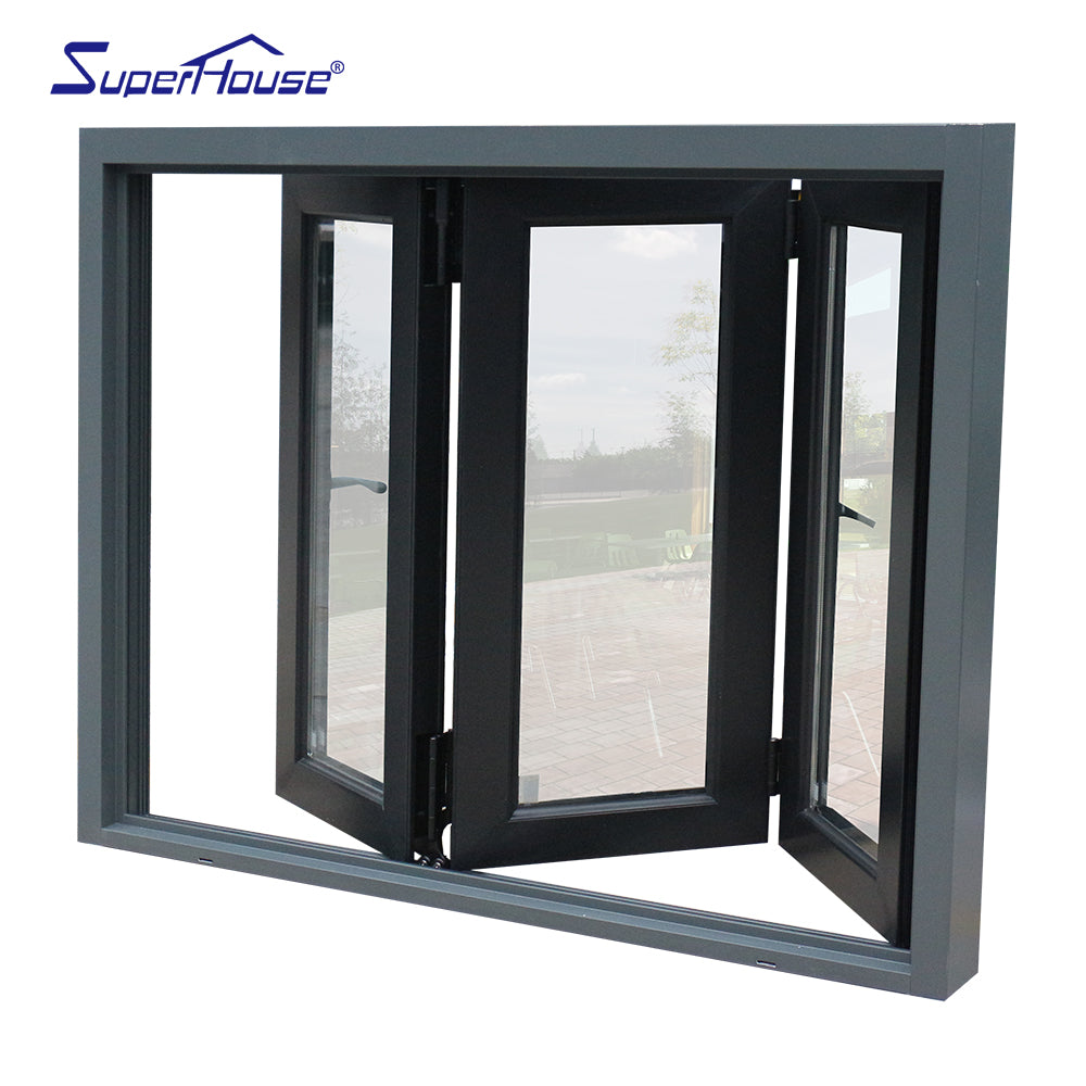 Suerhouse Bulletproof glazing aluminium 3 glass windows europe triple pane windows