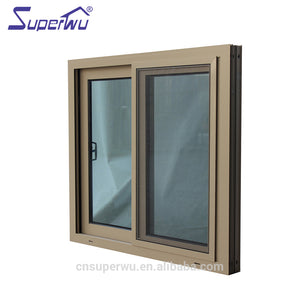 Superwu AS2047 window glass price low-E glass Aluminium double sash sliding windows for balcony