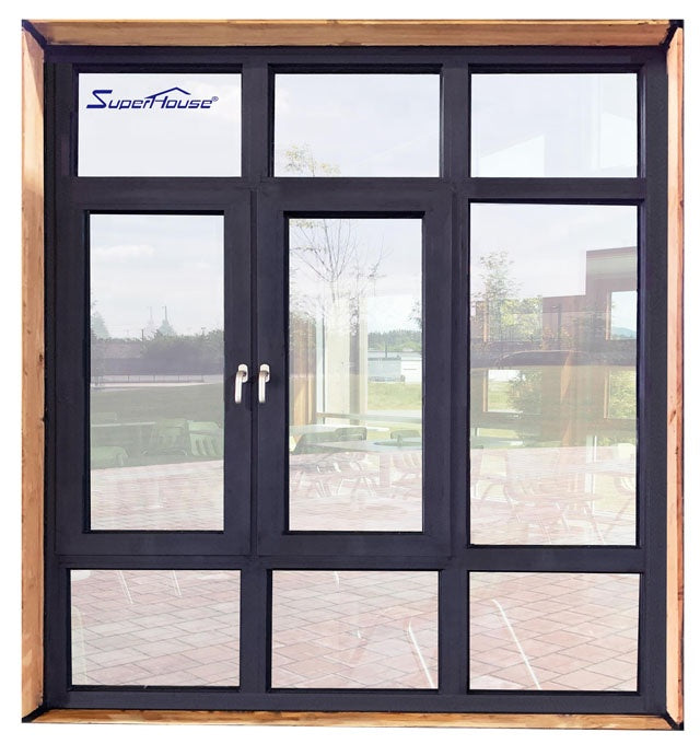 Superhouse AU & USA standard high quality casement french swing aluminium glass window with German window hardware