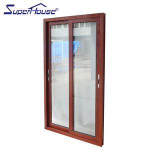 Suerhouse Australia AS2047 standard commercial system tinted glass stacking aluminium sliding door pictures with Australia brand hardware
