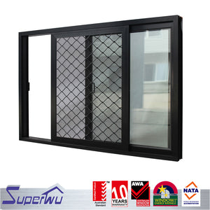 Superwu NFRC bulletproof translucent glass sliding sound proof aluminum window