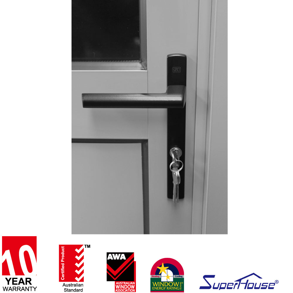 Superhouse Australia standard as2047 & CAS Standard & Florida approval new design half glass aluminium french exterior doors