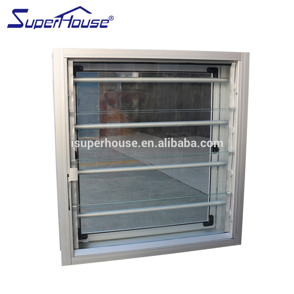 Suerhouse used building materials prefabricated houses adjustable glass louver windows/aluminium louver window