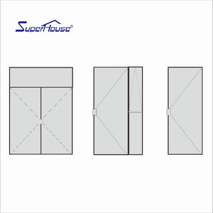 Superhouse Factory Customized Mirrored Glazing Surface Finishing Aluminium Fire rated Hinged Doors For Hotels