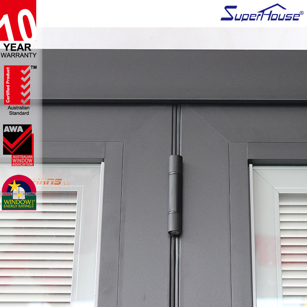 Suerhouse Double glazing bi fold screen door install accordion screen door with low price