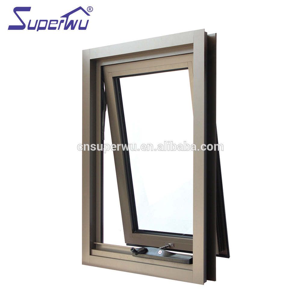 Superwu Aluminum Alloy Frame Top Hung Casement Opening outwards Window